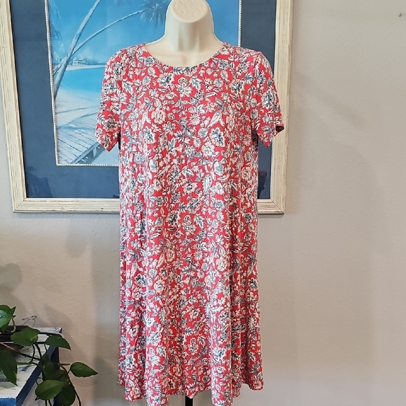 Old Navy Red, Blue and White Floral Dress - Picture 1 of 4